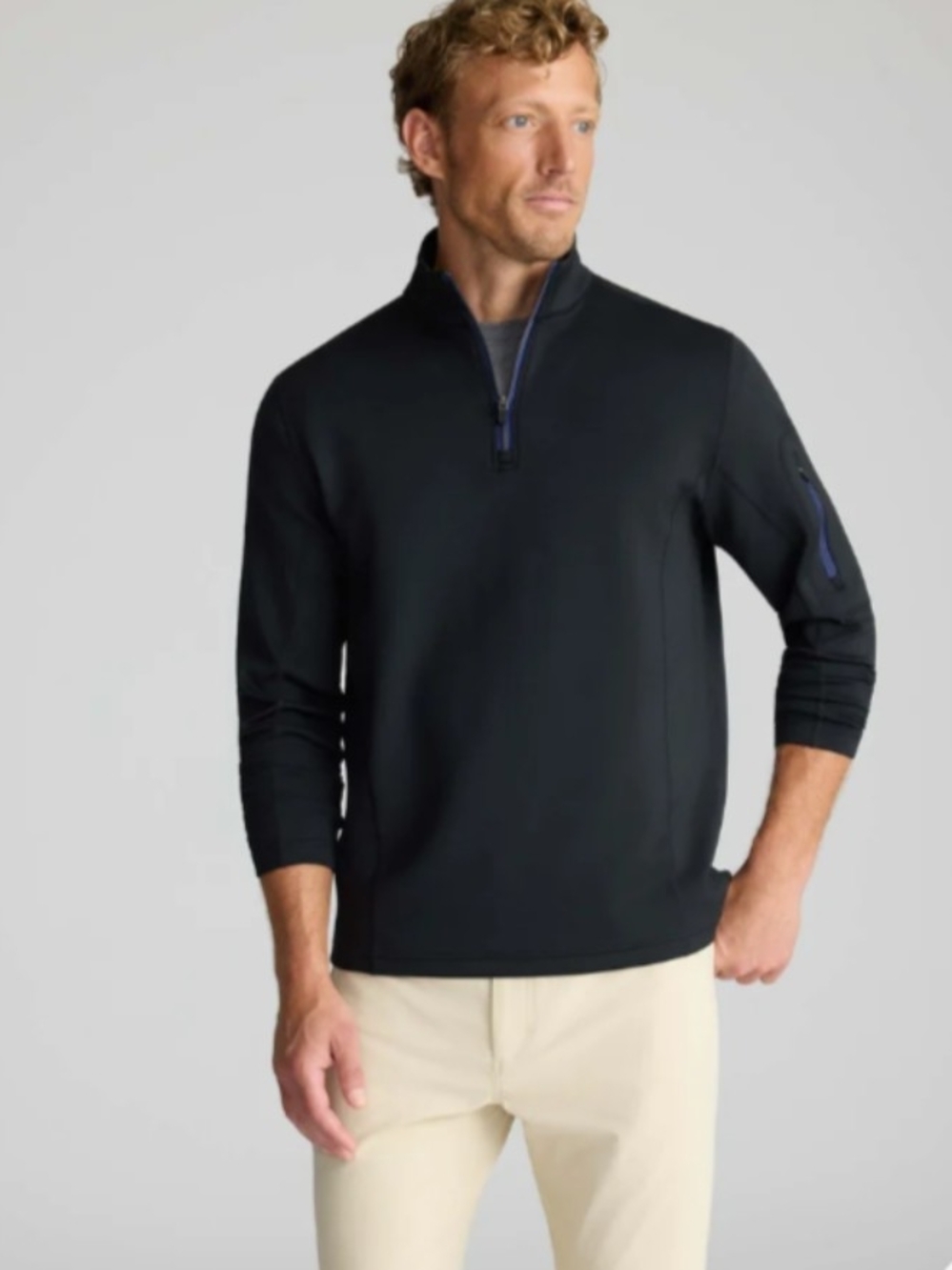 Untuckit Men's Black Quarter-Zip Performance Pullover NWOT Sz XXL